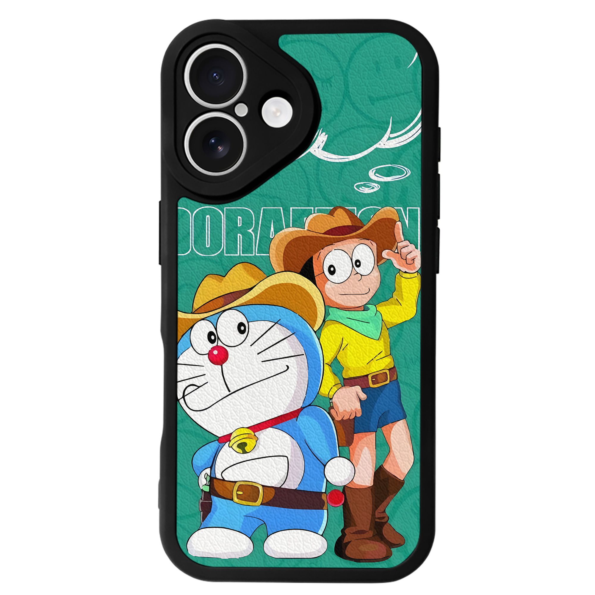 （画像用） ドラえもん Doraemon 【iPhone 16シリーズ対応】シリコンスマホケース（レザー調） 材質：シリコン